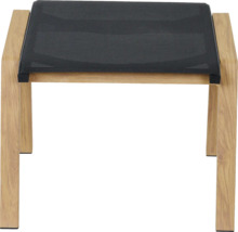 Holzhocker mit schwarzer Sitzfläche