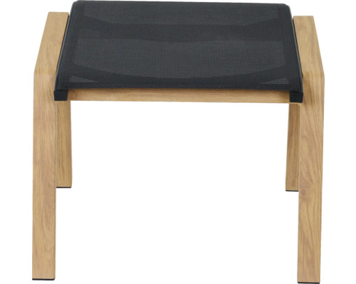 Holzhocker mit schwarzer Sitzfläche