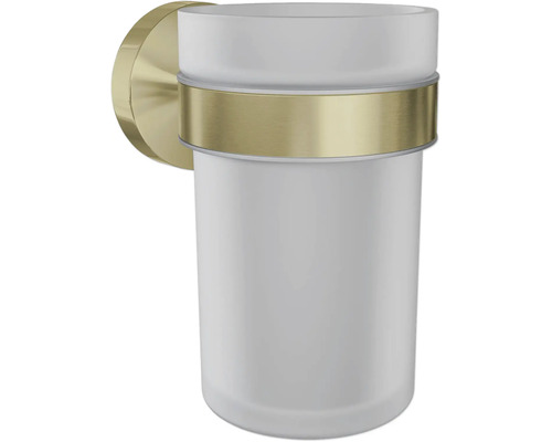 Wand-Zahnputzbecherhalter aus Glas und Metall