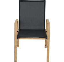 Gartenstuhl mit Holzrahmen und Netzstoffbezug