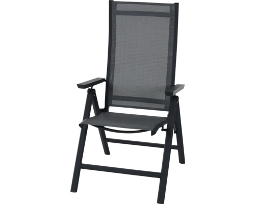 Gartensessel Siena Garden Tauro grau, Gestell aus Aluminium, Sitzbezug aus robustem Textilgewebe, Rückenlehne verstellbar Gartensessel mit Armlehnen und verstellbarer Rückenlehne