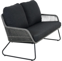 Zweisitzer Gartensofa mit Kissen und Metallgestell