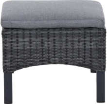 Gartenhocker mit Polsterauflage und Rattanstruktur