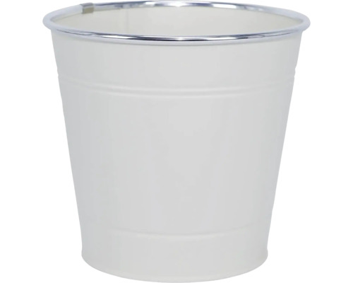 Pflanzgefäß Metall rund Ø 16 cm H 14,7 cm creme