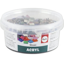 Rayher Acryl Mosaiksteine im transparenten Kunststoffeimer