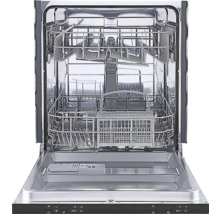 Geöffneter Geschirrspüler mit Ober- und Unterkorb