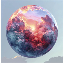 Dekorative Glaskugel mit Wolken- und Sonnenmotiv