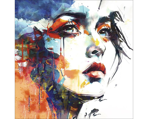 Illustration eines Frauengesichts im Aquarellstil