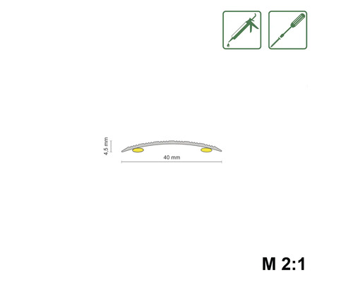 Profilleiste mit den Maßen 4,5 mm Höhe und 40 mm Breite