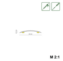 Illustration eines 40 Millimeter breiten und 4,5 Millimeter hohen Übergangsprofils.