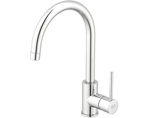 Küchenarmatur aus Metall mit hohem Auslauf