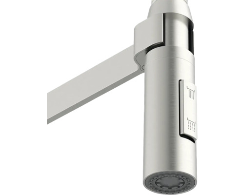 Küchenarmatur mit schwenkbarem Auslauf und Brausefunktion