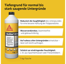 Sikafloor-01 Primer im 1-Kilogramm-Gebinde zur Reduzierung der Saugfähigkeit von Untergründen.
