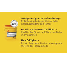 Sikafloor 02 Primer im Eimer mit dem Emicode Siegel für sehr emissionsarme Produkte