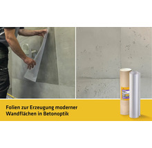 Folien zur Gestaltung von modernen Wandflächen in Betonoptik.