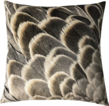 Quadratisches Zierkissen mit Federdesign