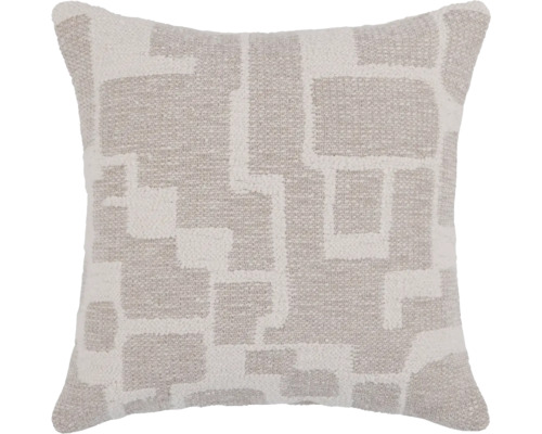 Kissen Cotton beige braun 45x45 cm Dekokissen mit geometrischem Muster