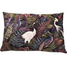 Dekokissen mit Vogel und Pflanzen Muster