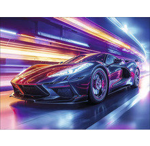 Sportwagen im Tunnel mit Lichteffekten