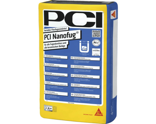 PCI Nanofug® Variabler Flexfugenmörtel für Steingut- und Steinzeugbeläge hellgrau 15 kg Sack PCI Nanofug flexibler Fugenmörtel für alle Fugenbreiten und keramischen Beläge