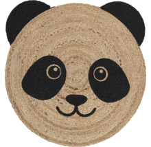 Runder Teppich mit Panda Gesicht aus Naturfasern