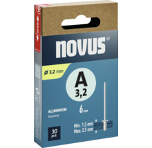 Novus Blindnieten 3,2 mm Aluminium, Packung mit 30 Stück