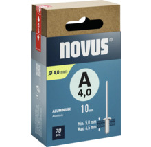 Novus Blindnieten, 4,0 mm Durchmesser, Aluminium, 70 Stück