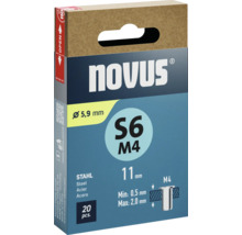 Novus S6 M4 Niete, 5,9 mm Durchmesser, Stahl, 20 Stück