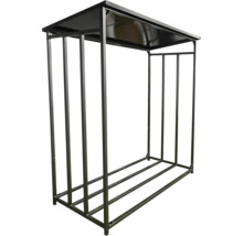 Brennholzregal aus Metall mit Dach