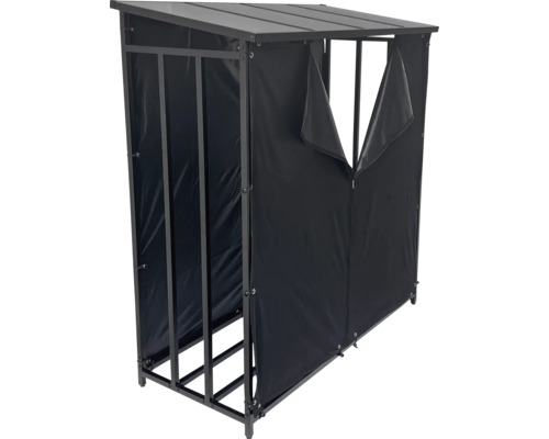 Brennholzregal mit Abdeckung für den Außenbereich