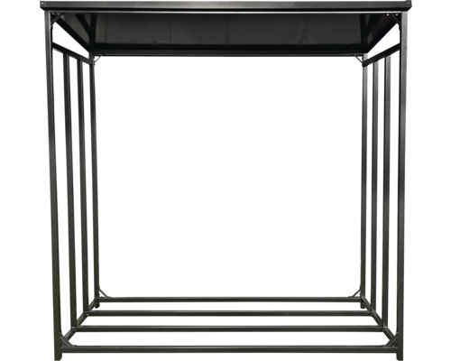 Brennholzregal aus Metall mit Dach