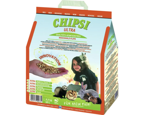 Chipsi Ultra Weichholz-Flips Kleintierstreu, 4,3 Kilogramm Packung