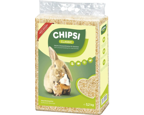 Heimtierstreu JRS Chipsi 60 l Chipsi Classic Kleintierstreu aus Weichholzspänen, 3,2 kg
