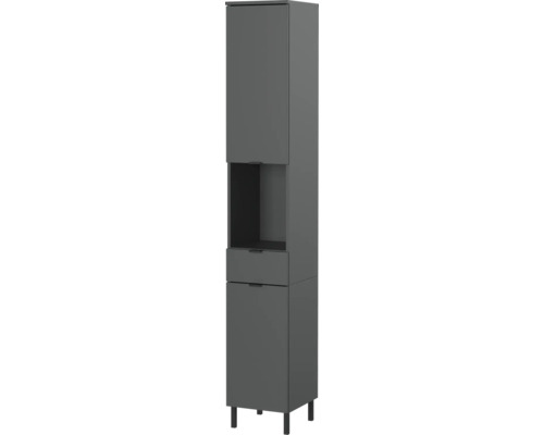 Hochschrank Germania GW-ARCENA BxHxT 30 x 190 x 34 cm Frontfarbe graphit Hochschrank mit Tür, Schublade und offenem Fach für Badezimmer