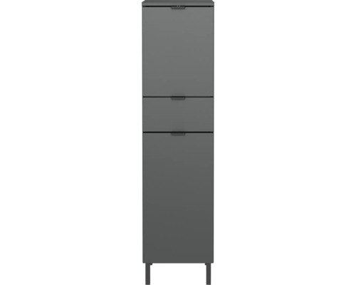 Mittelschrank Germania GW-ARCENA BxHxT 30 x 120 x 34 cm Frontfarbe graphit Hoher Badezimmerschrank mit drei Schubladen und vier Füßen