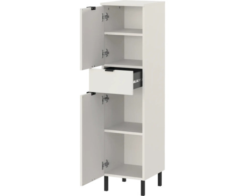 Mittelschrank Germania GW-ARCENA BxHxT 30 x 120 x 34 cm Frontfarbe kaschmir Weißer Hochschrank mit Schublade, zwei Türen und Regalböden