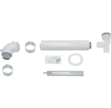 Abwasserrohr-Installationssatz mit Rohrbogen, Rohrschelle, Schrauben und Montagezubehör