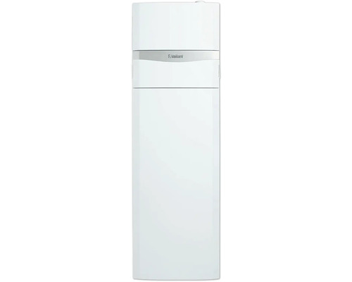 Vaillant Paket 1.328/5 Gas-Kompaktgerät ecoCOMPACT VSC 146/4-5 150 Liter und witterungsgeführter Regelung multiMATIC VRC 700/6 E/H 0010029745 Vaillant Logo auf einem Heizgerät