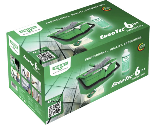 Unger ErgoTec 6-in-1 Komplettset in grüner Verpackung