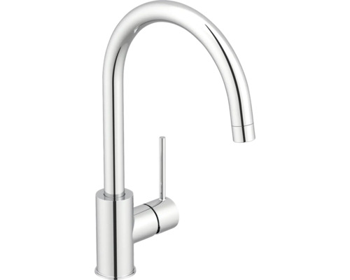 Küchenarmatur aus Metall mit hohem Auslauf