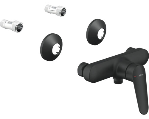 Aufputz Duscharmatur Set mit Rosetten und S-Anschlüssen