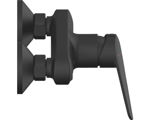 Schwarzer Duschmischer zur Wandmontage