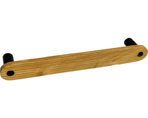Holztürgriff mit schwarzen Endstücken für Möbel
