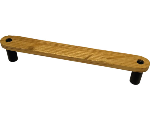 Holztreppengeländer mit schwarzen Halterungen