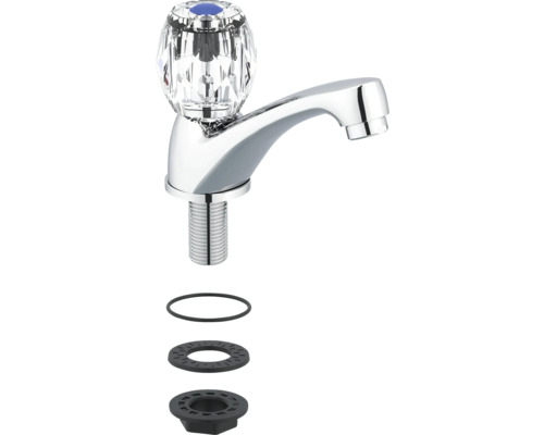 Waschtischarmatur mit Kristallgriff und Montagematerial