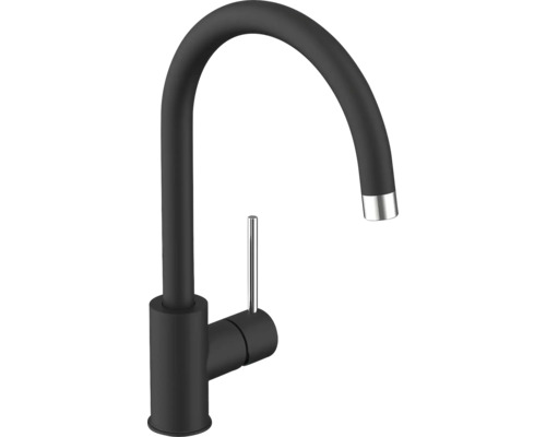 Schwarzer Küchenarmatur mit hohem Auslauf