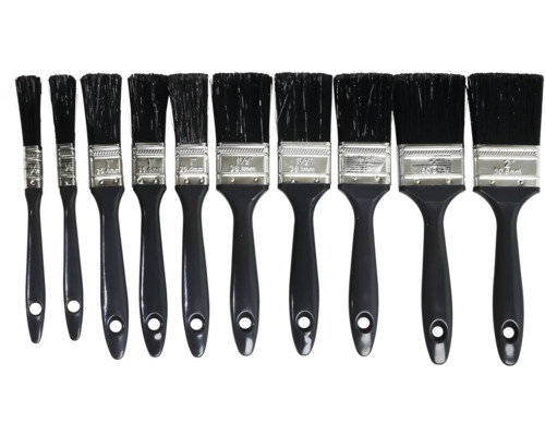 Set aus zehn Lackierpinseln unterschiedlicher Größe