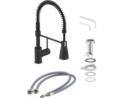 Küchenarmatur mit Spiralfeder und Zubehör