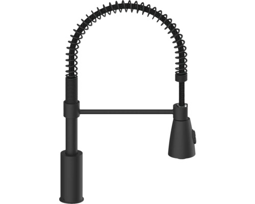Schwarzer Küchenarmatur mit Spiralfeder