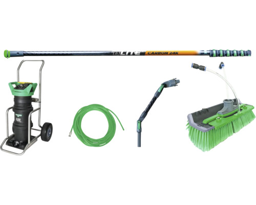 Glasreinigungs-Set Unger HydroPower Ultra LC Reinwassersystem Fortgeschrittenen Set Carbon 24K UNGER HydroPower RO Reinwasser-System mit Teleskopstange, Schlauch und Bürste